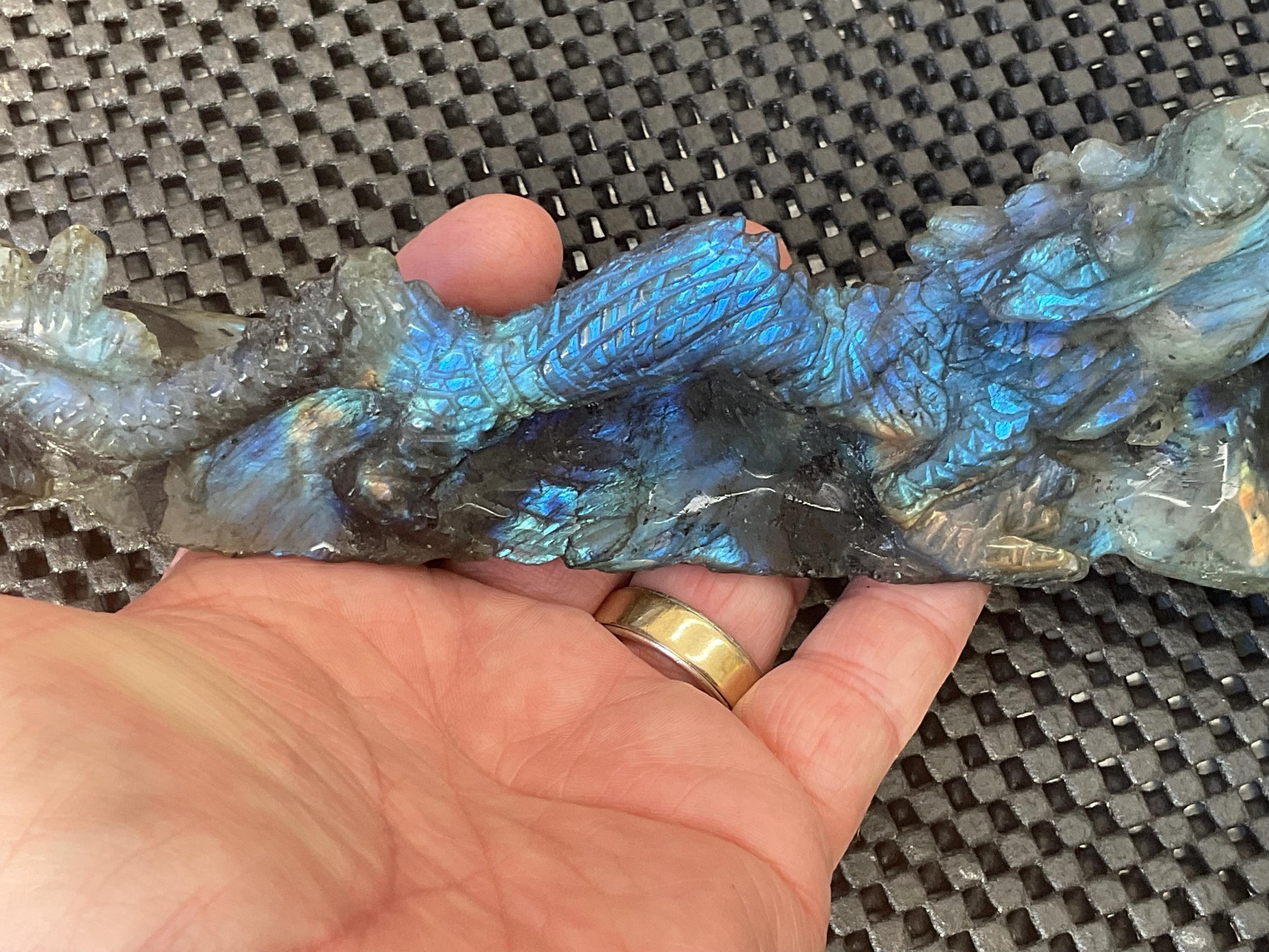 396g Labradorite Dragon Carving