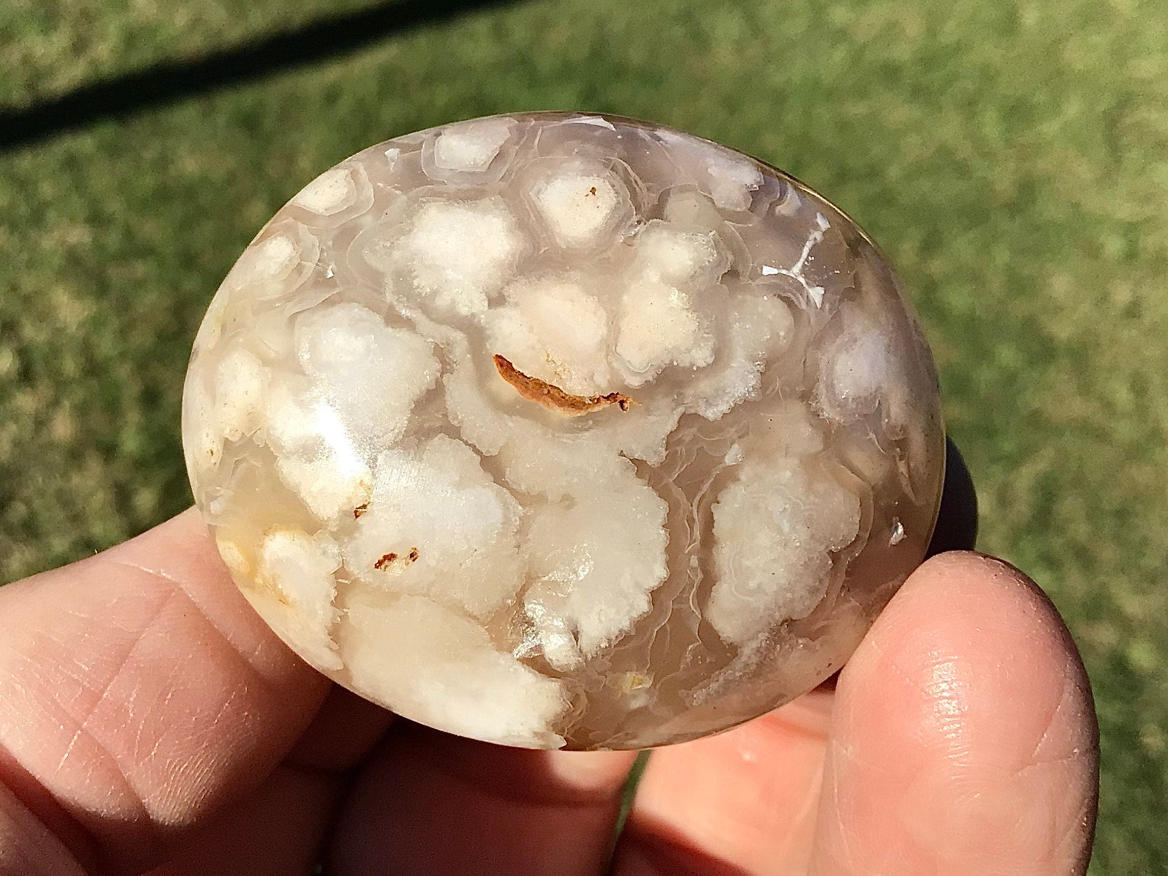 72g Flower Agate Palmstone 4B