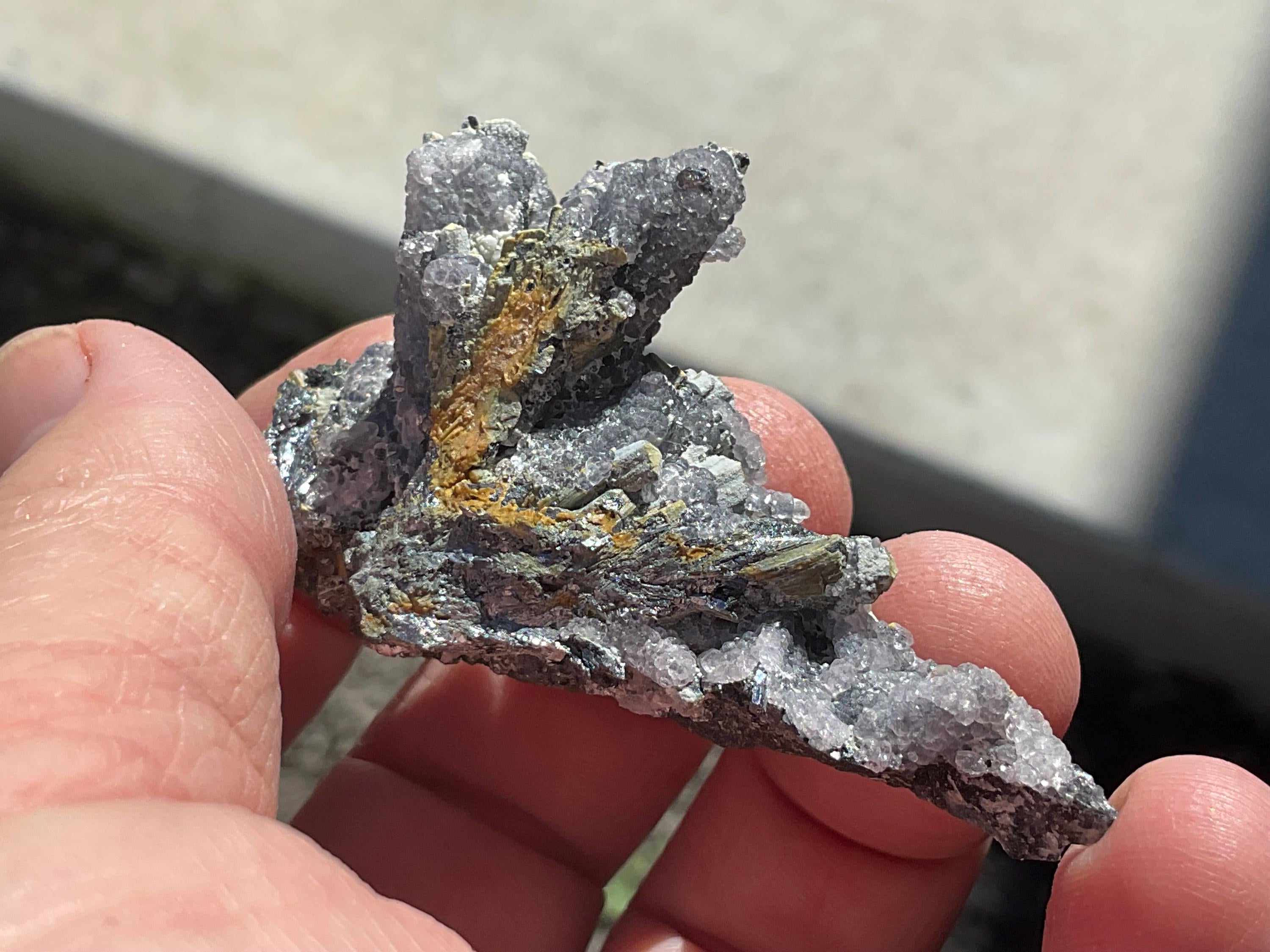40g Fluorite on Stibnite Specimen 2B from Jiangxi, China