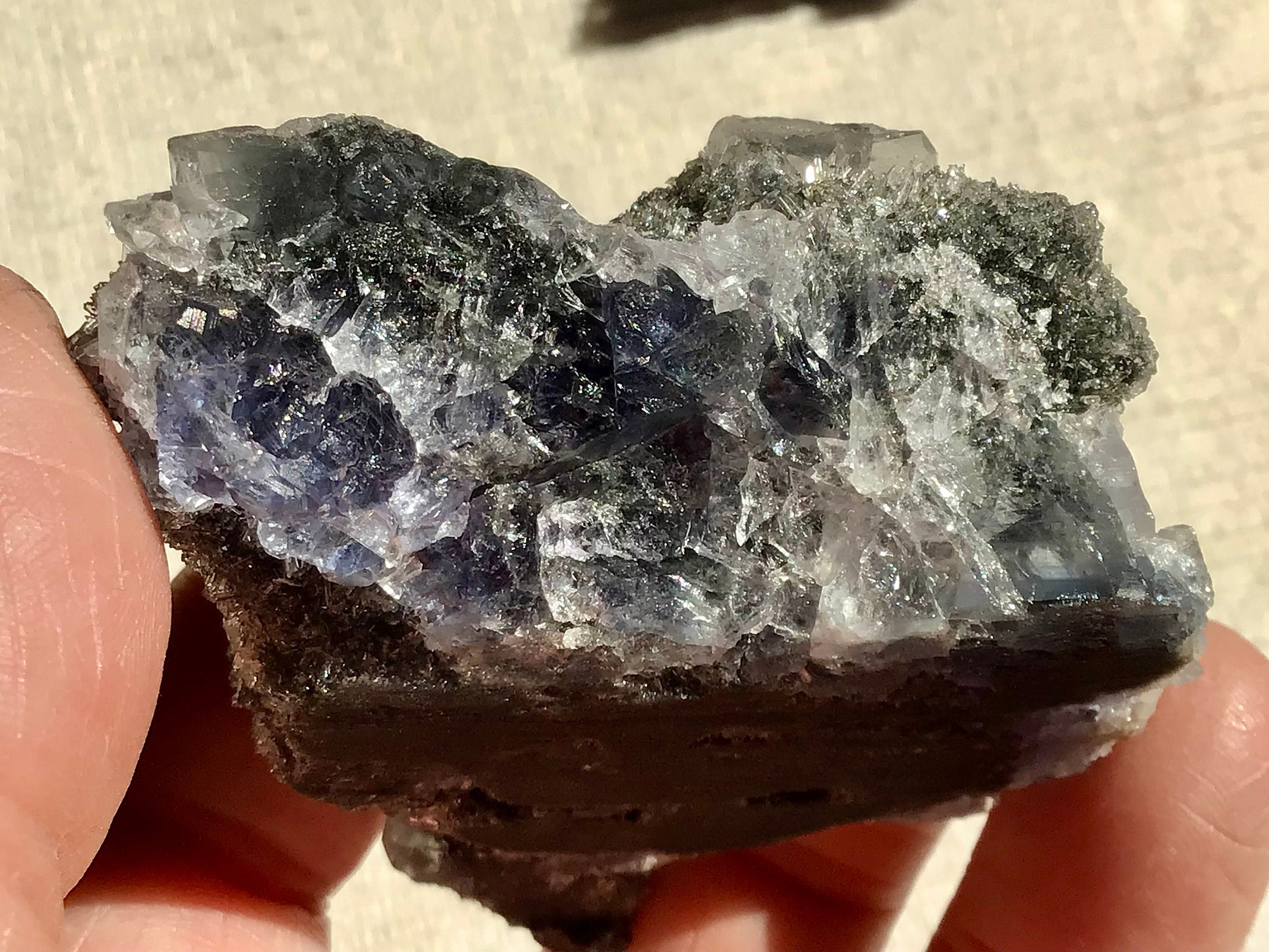 126g Fujian Fluorite on Needle Quartz Specimen 3