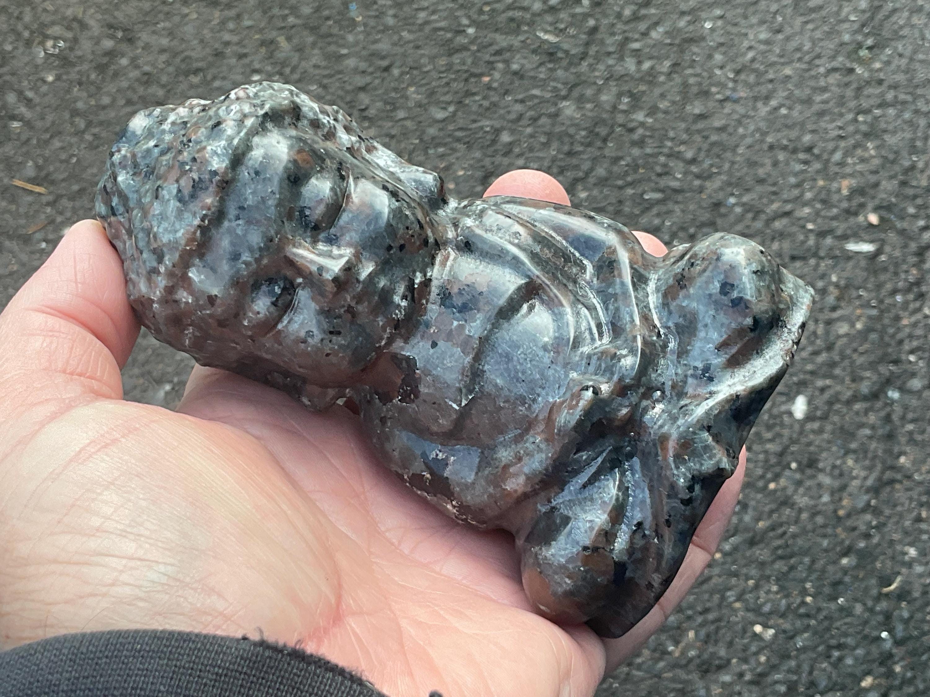 580g Syenite with Sodalite (Yooperlite) Buddha Carving A