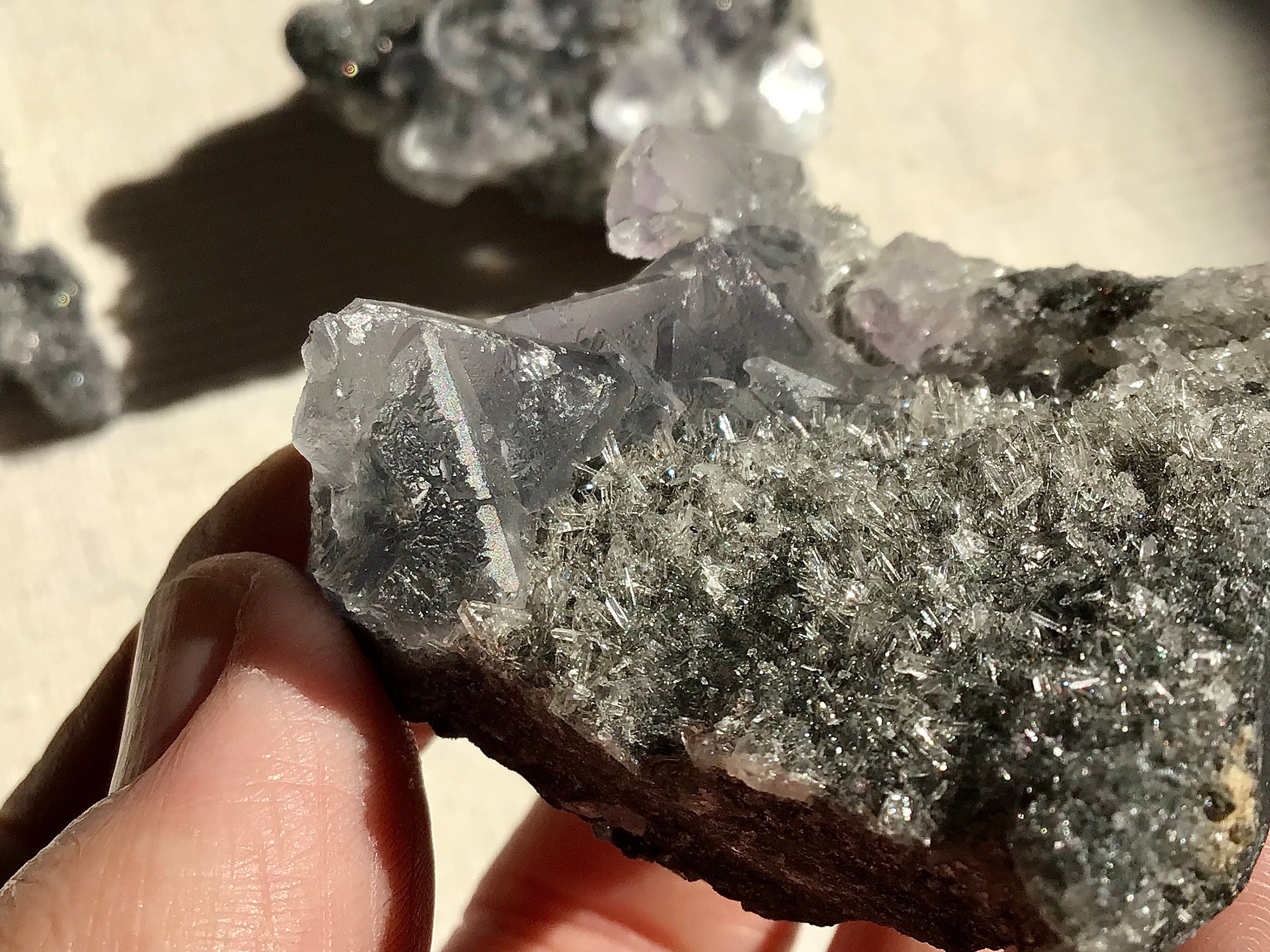 83g Fujian Fluorite on Needle Quartz Specimen 2