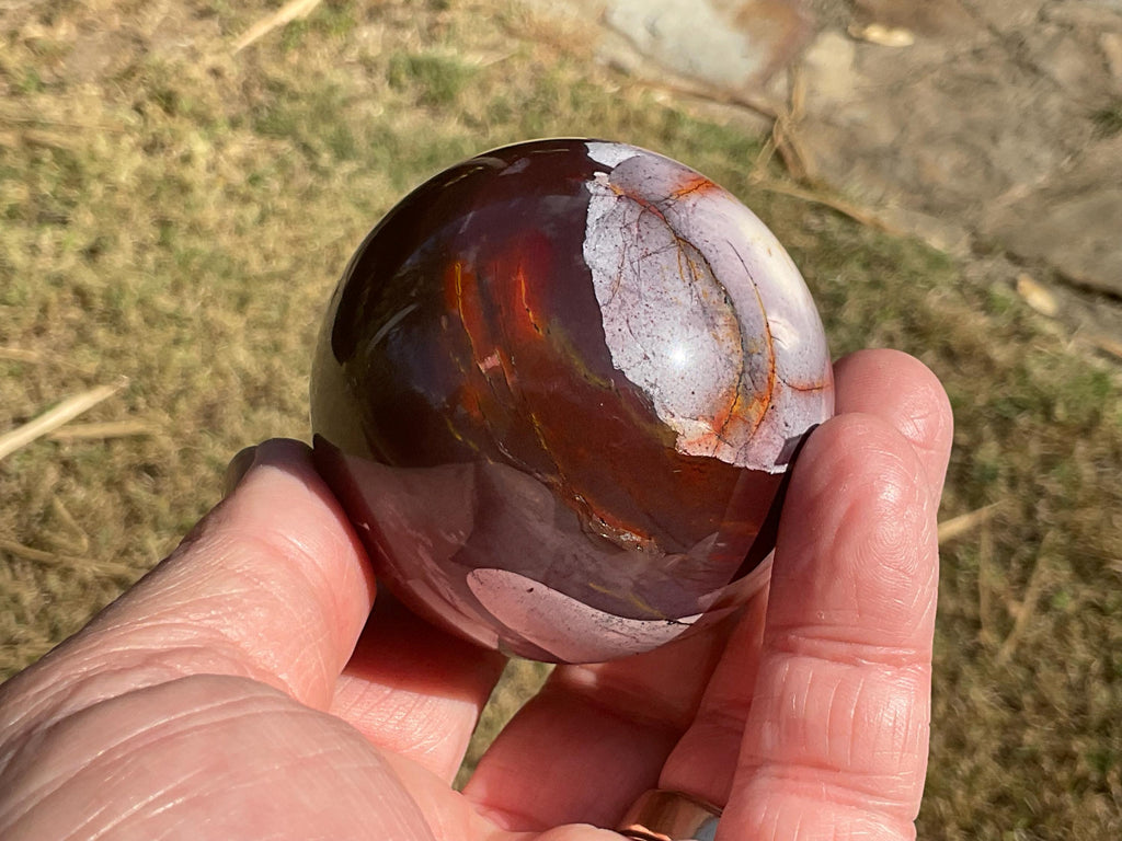 319g (5.2cm diameter) Mookaite Sphere 6A