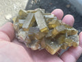 256g Tabular Golden Baryte on Botryoidal Fluorite Specimen 3B from Jiangxi