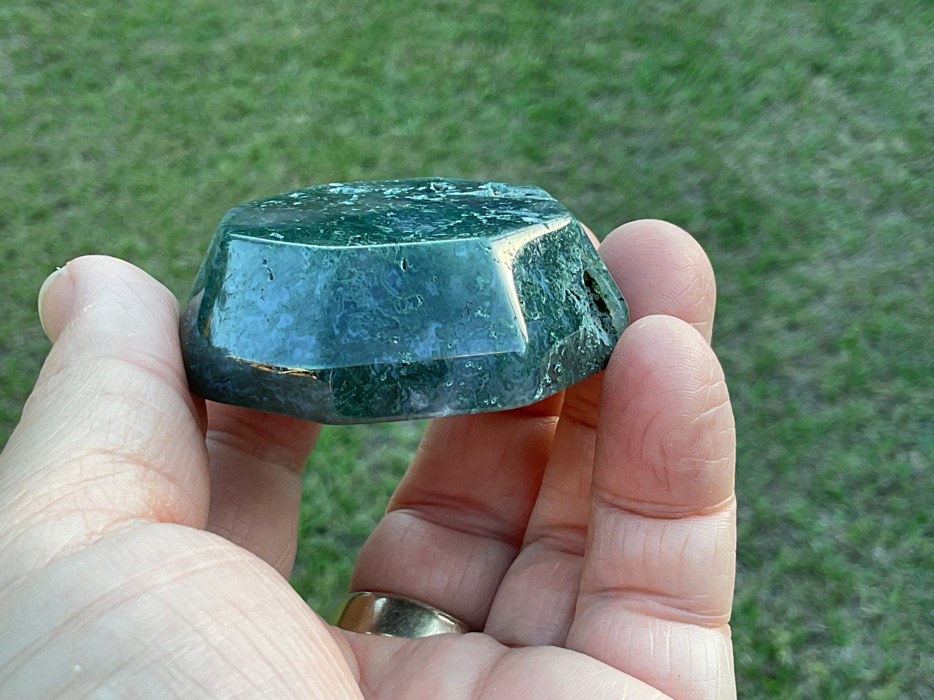 76g Moss Agate Trinket Bowl 5B