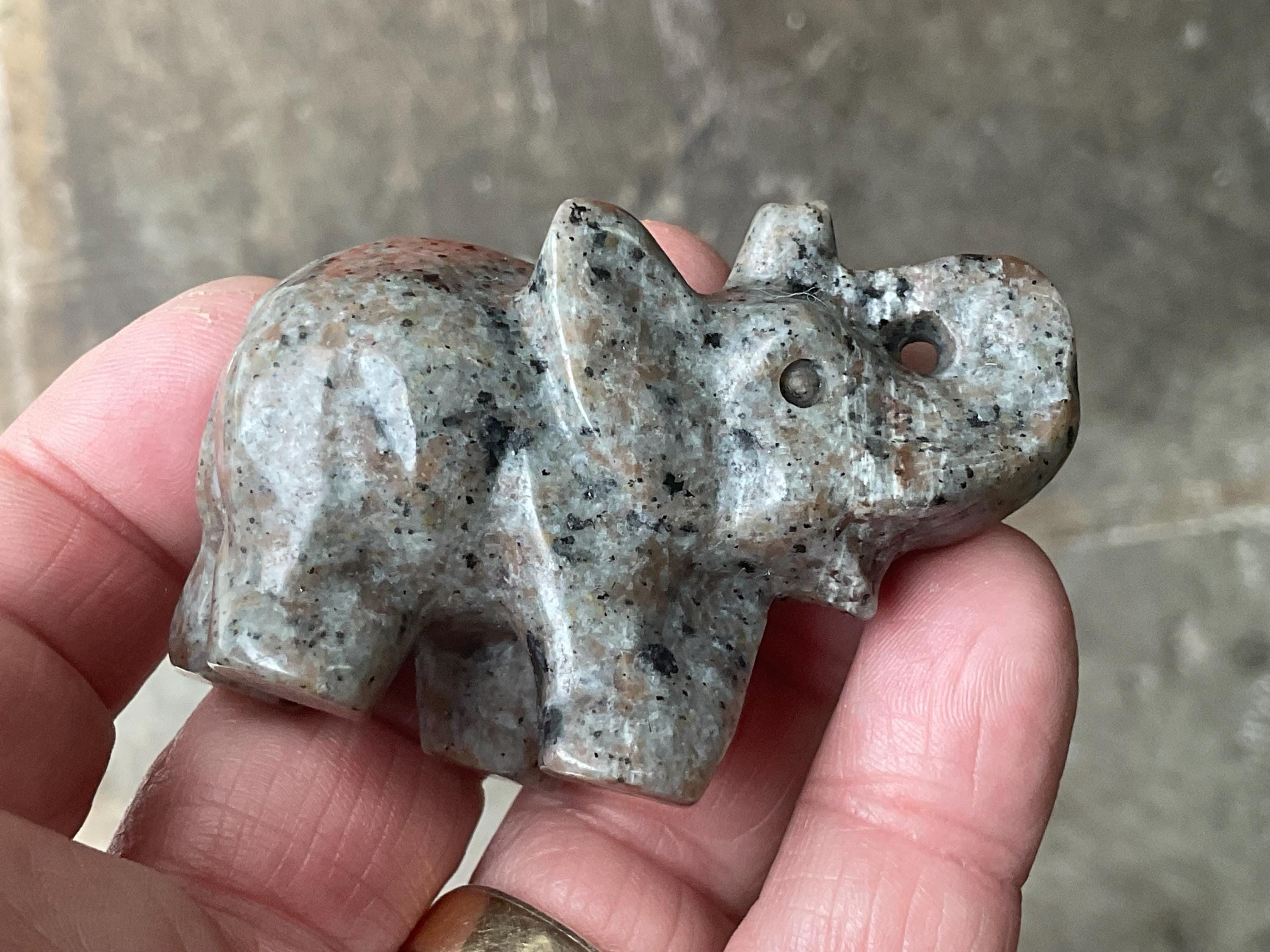 76g Syenite with Sodalite (Yooperlite) Elephant Carving B