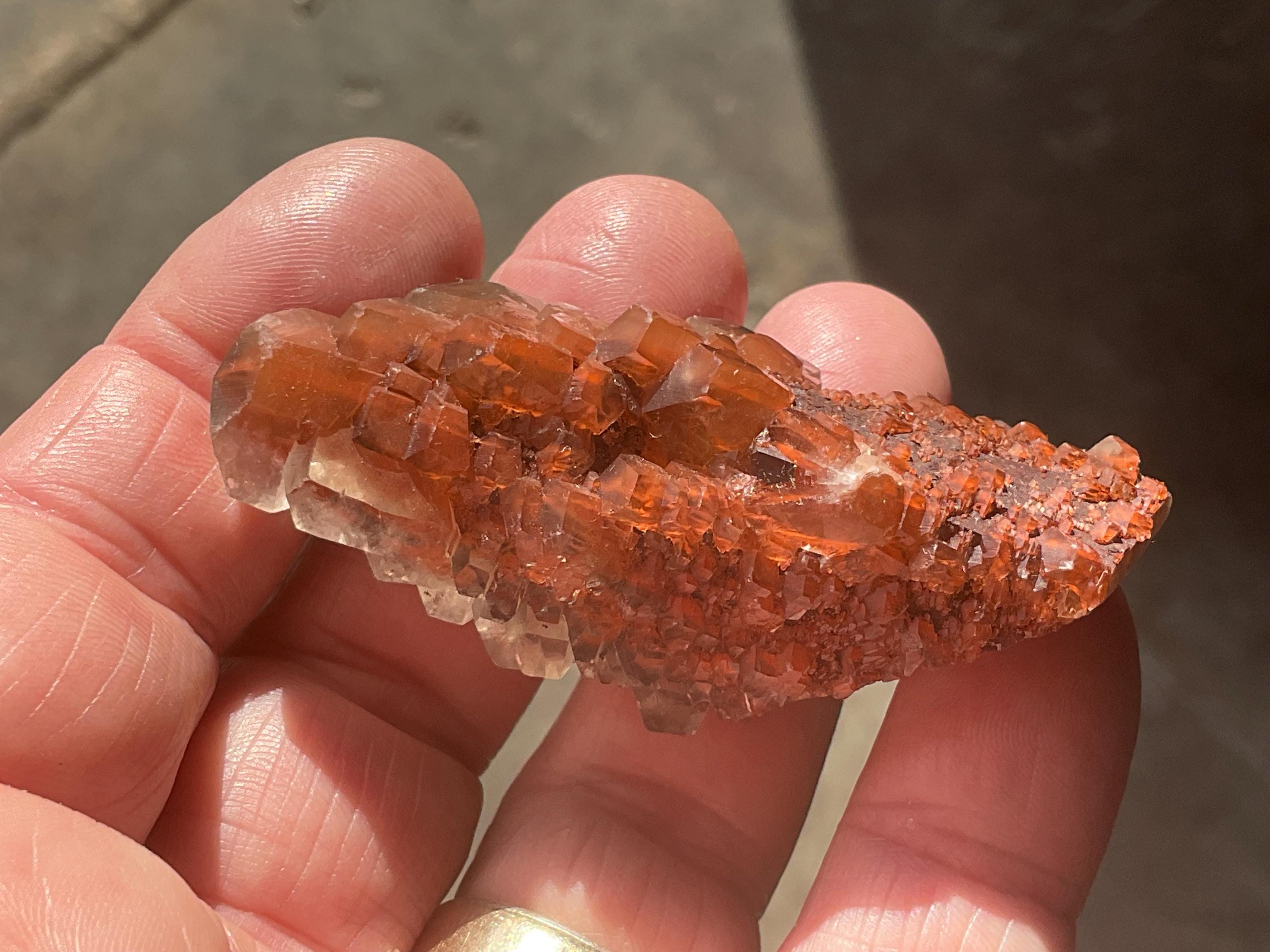 50g “Red Pagoda” Calcite Specimen 6C from Hubei, China