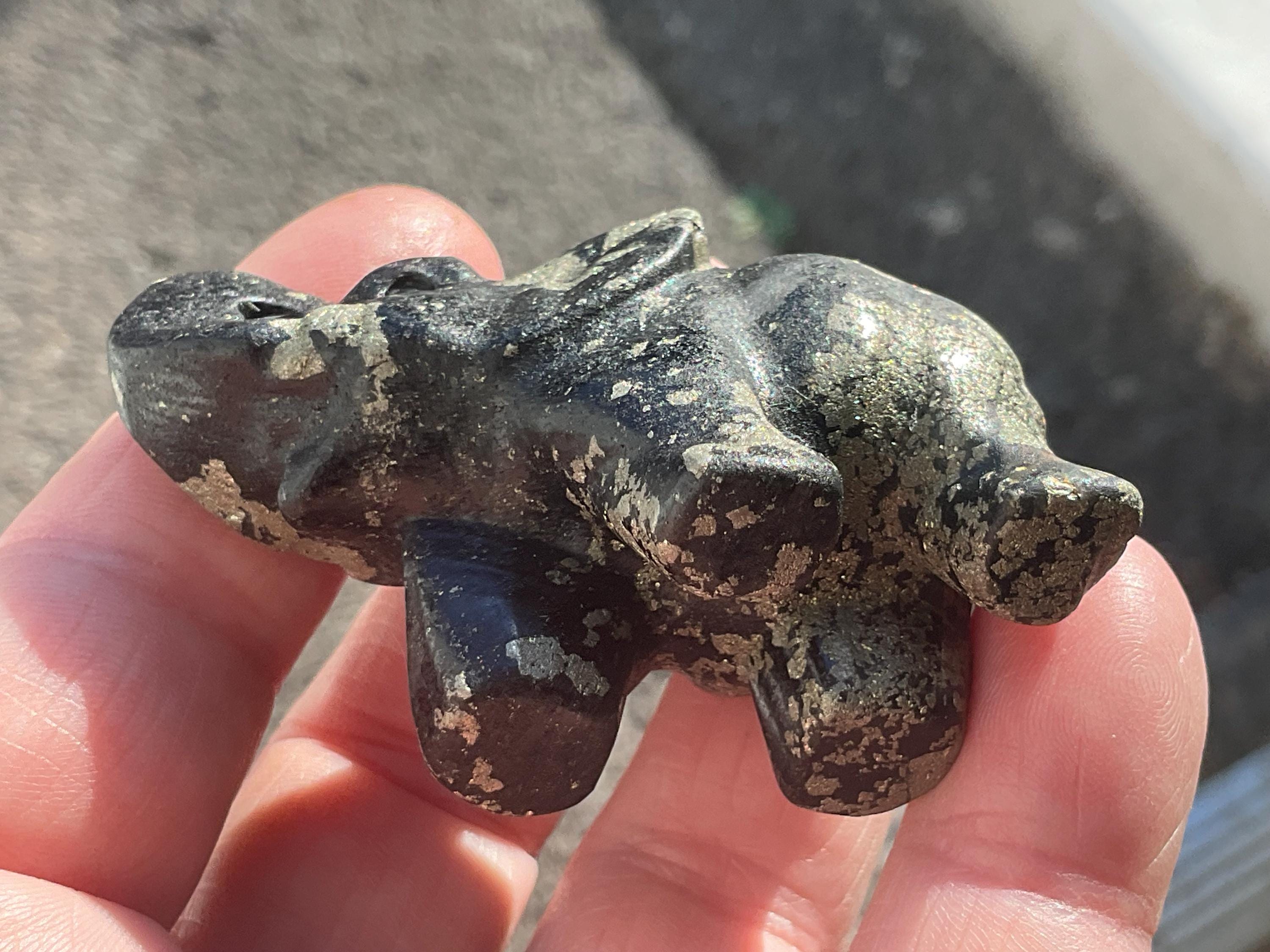 Pyrite Elephant Carving