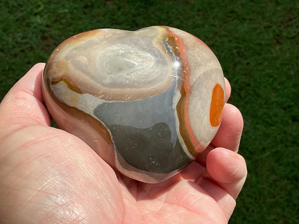 312g Polychrome Jasper Heart 1C