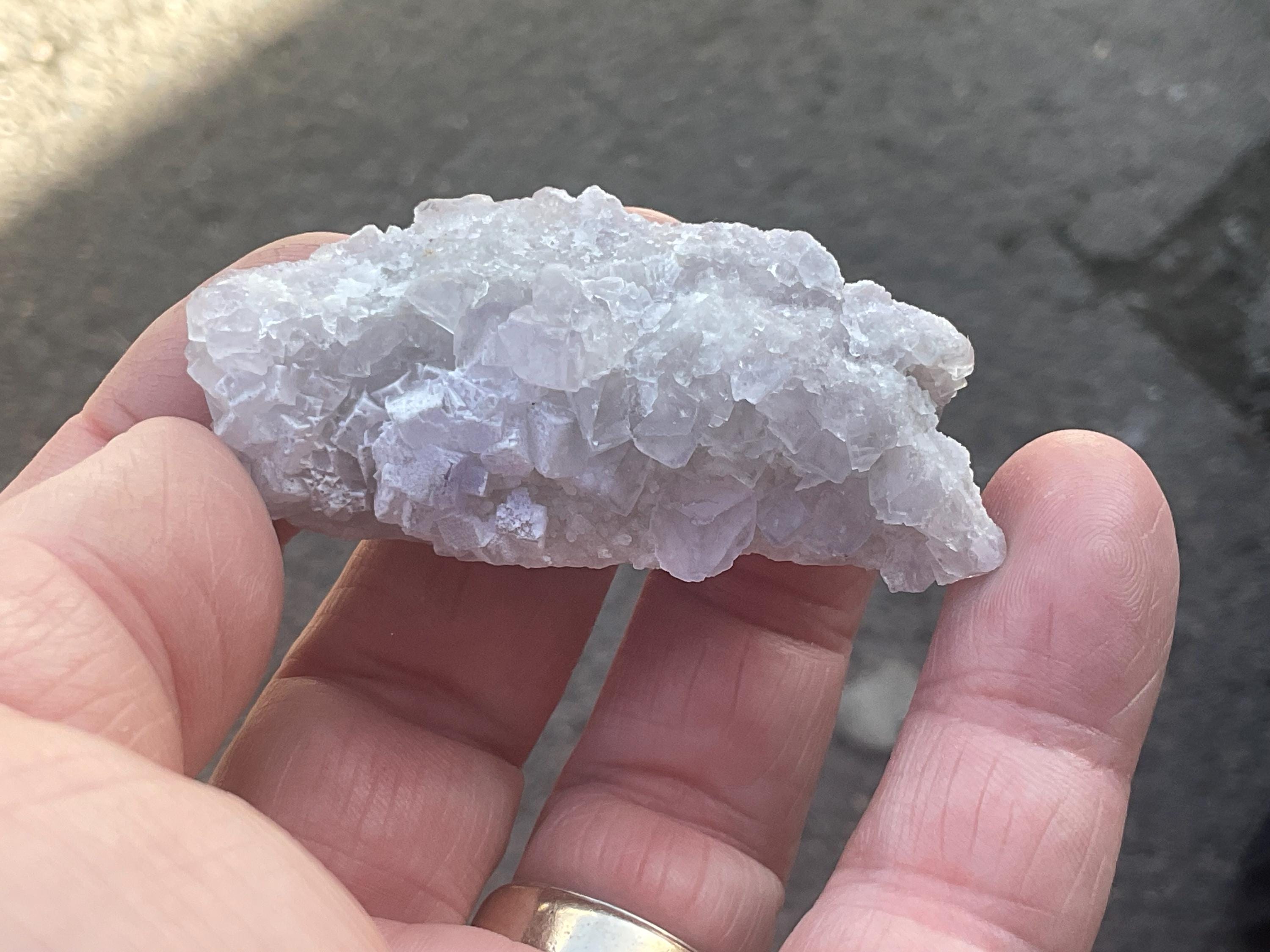 40g Lavender QR Code Fluorite Specimen 3B