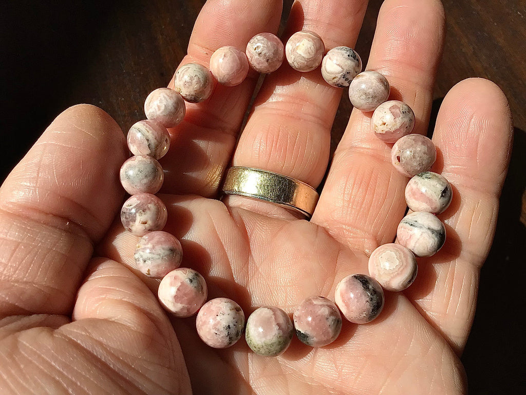 8mm Rhodochrosite Bead Bracelet (21 beads) C