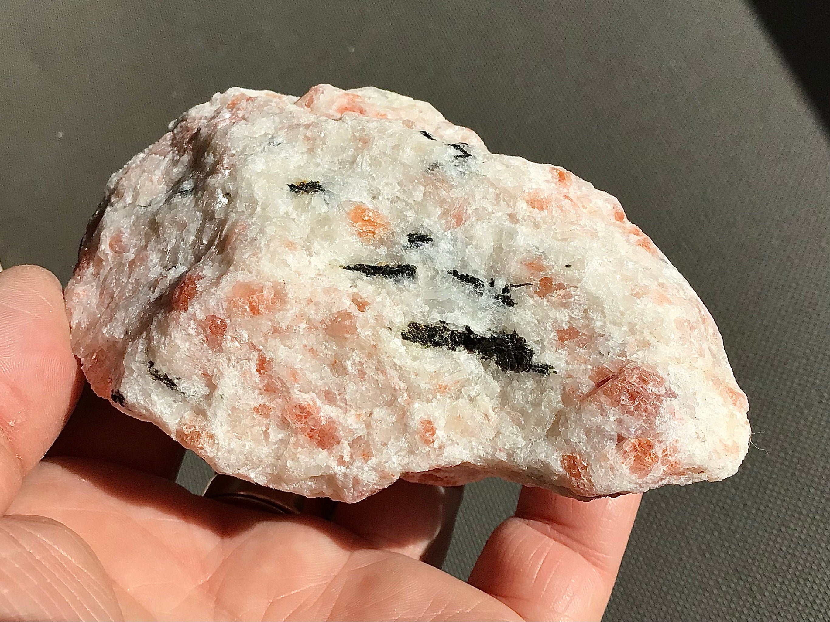 310g Sunstone with Biotite Mica Rough Piece F