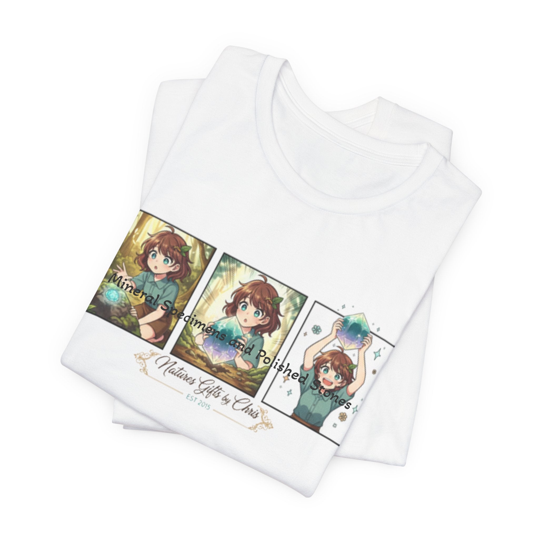 Mineral Specimens & Polished Stones Tee — Vintage Crystal Collector Graphic T-Shirt