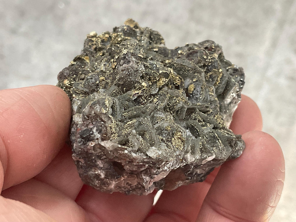 108g Pyrite encrusted Calcite on Limonite Quartz Specimen 2B from Fujian, China