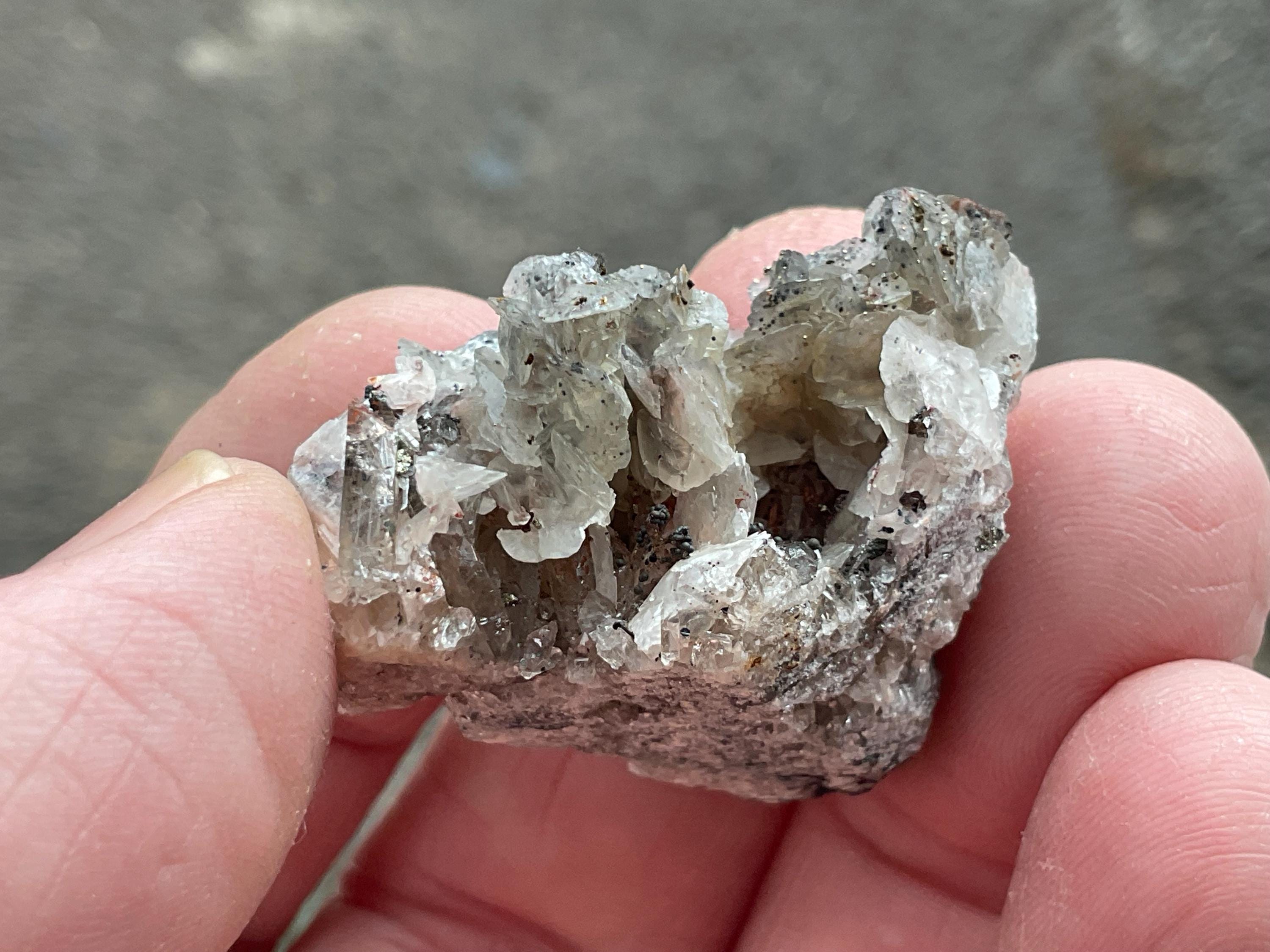 16g Quartz, Hematite, Calcite with Pyrite Cluster A from Fujian, China