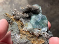 96g Pale Blue/Green Fluorite on Quartz Sphalerite Specimen Specimen 1B from Fujian, China