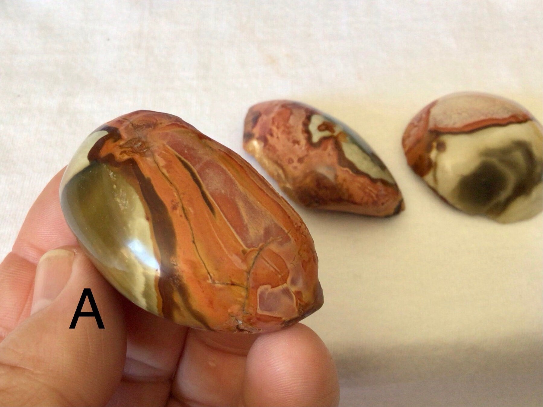 Polychrome Jasper One Side Polished Palmstone Group 3