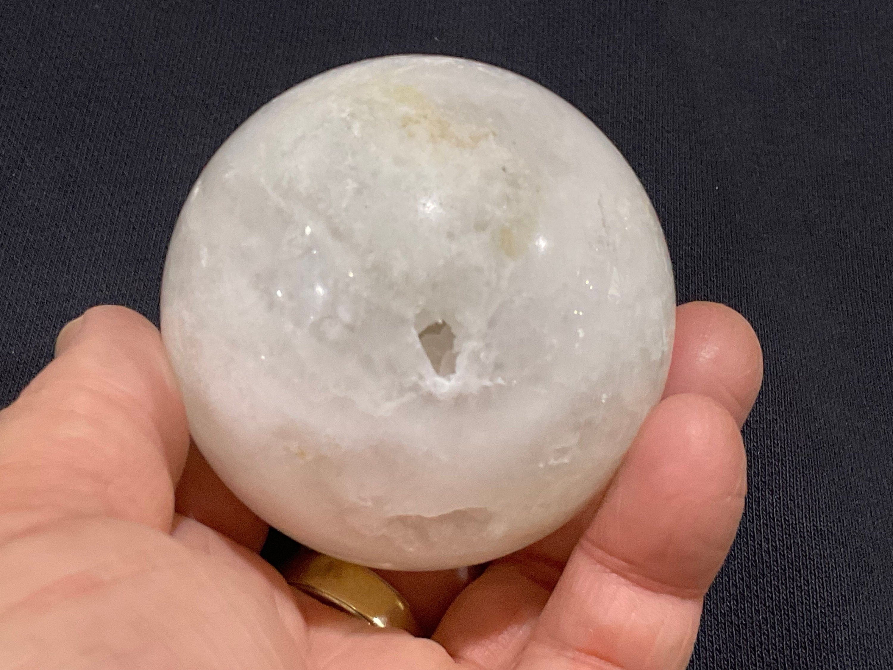 304g Clear Quartz Polished Hollow Sphere C