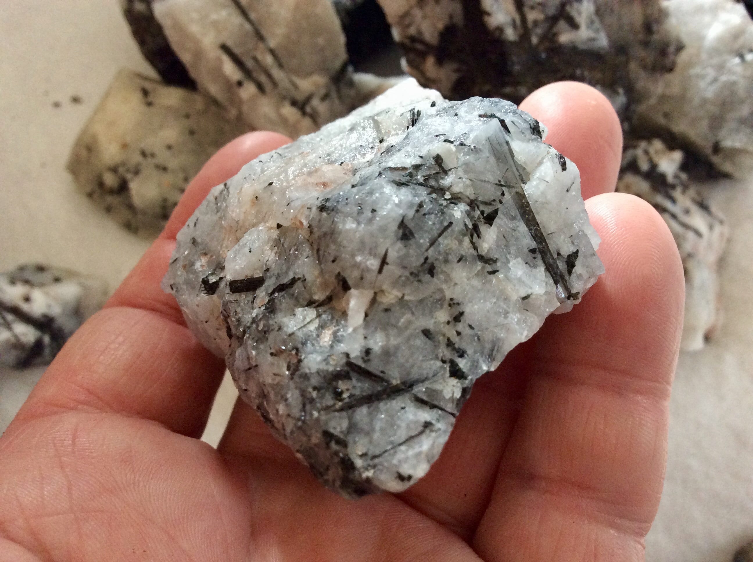 450g (3 pieces) Large Rough Australian Tourmalated Quartz Pieces