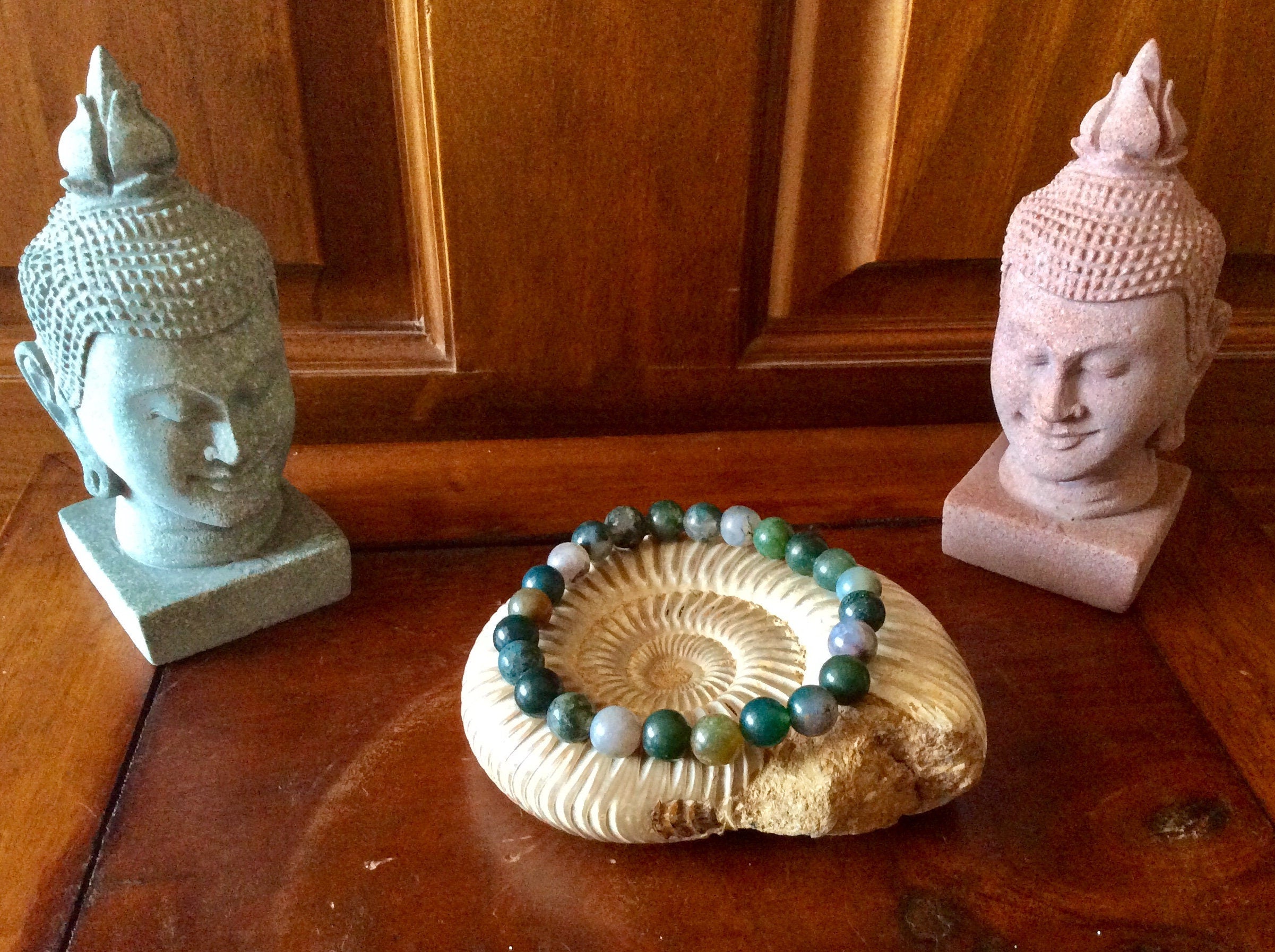 8mm Moss Agate Bracelet