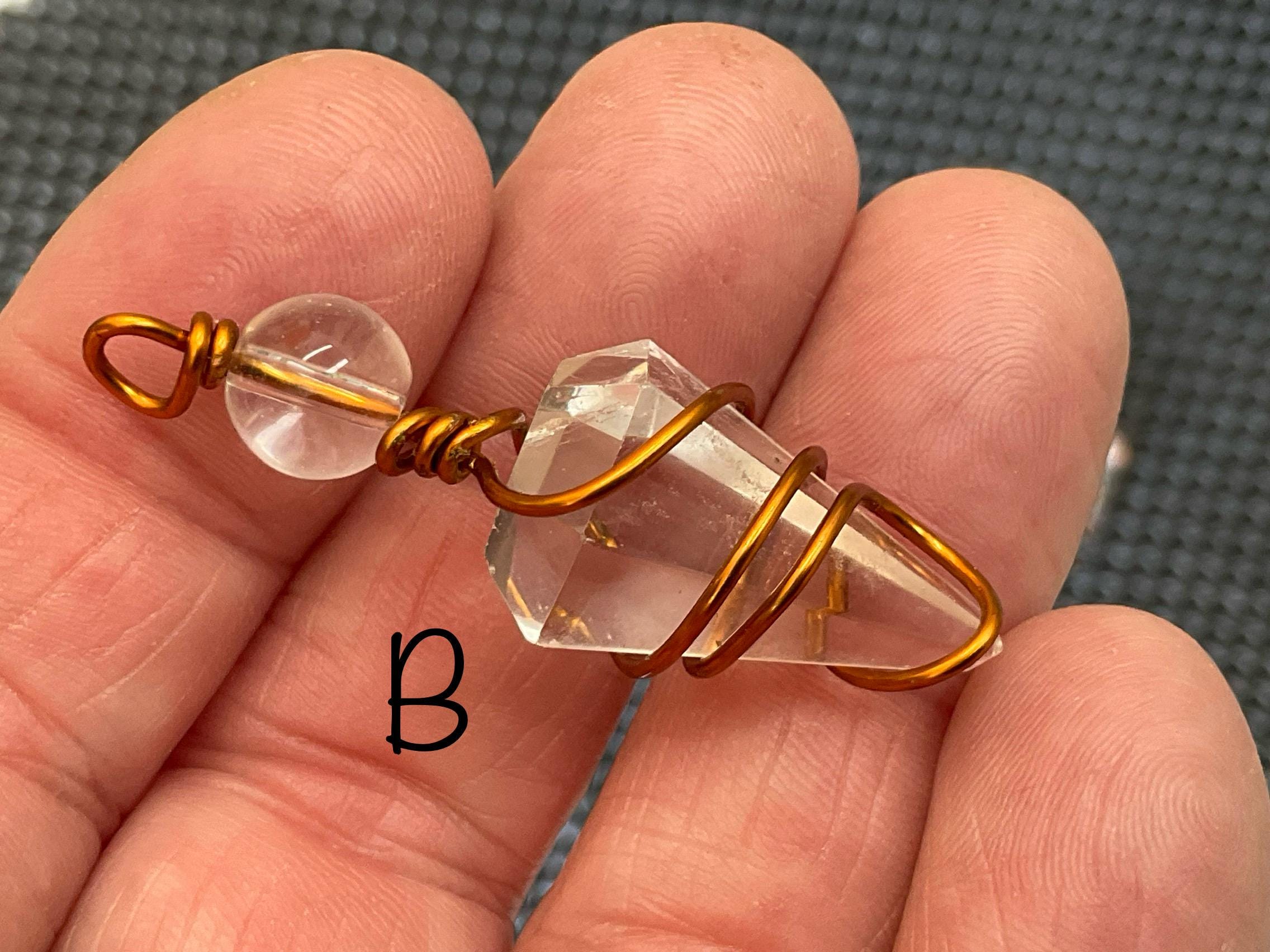 Clear Quartz Pendulum Copper Wire Wrapped Pendant Group 4
