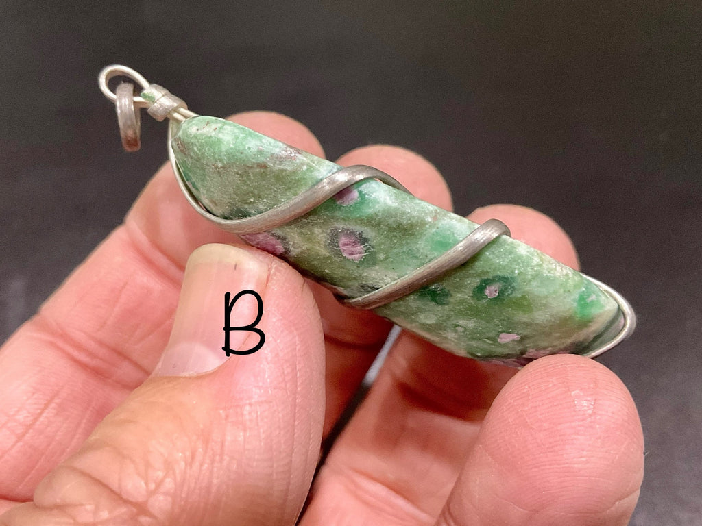 22g Ruby in Fuschite Wire Wrapped Pendant 4B