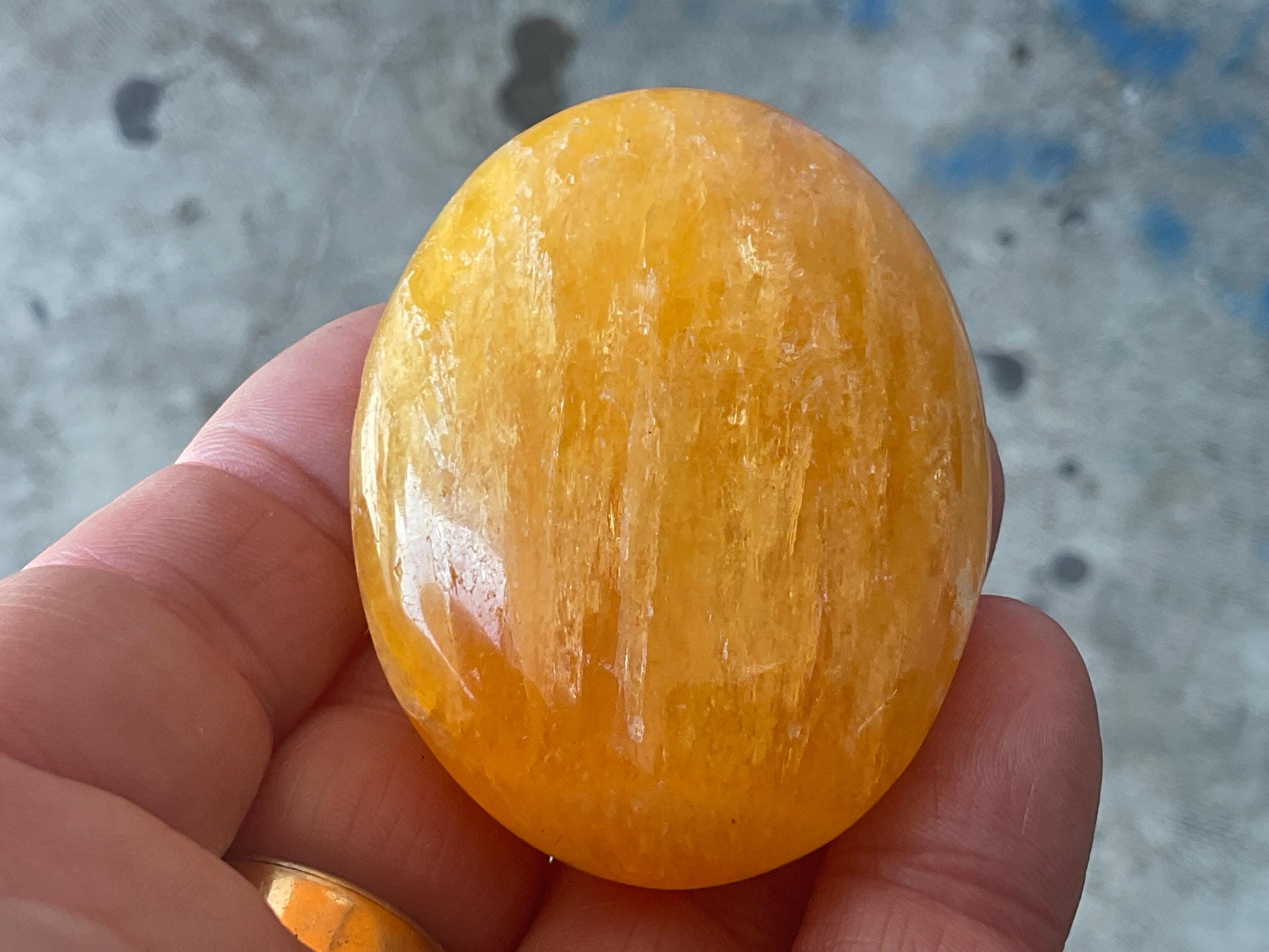 88g “Orange Fire” Calcite Palmstone 5B