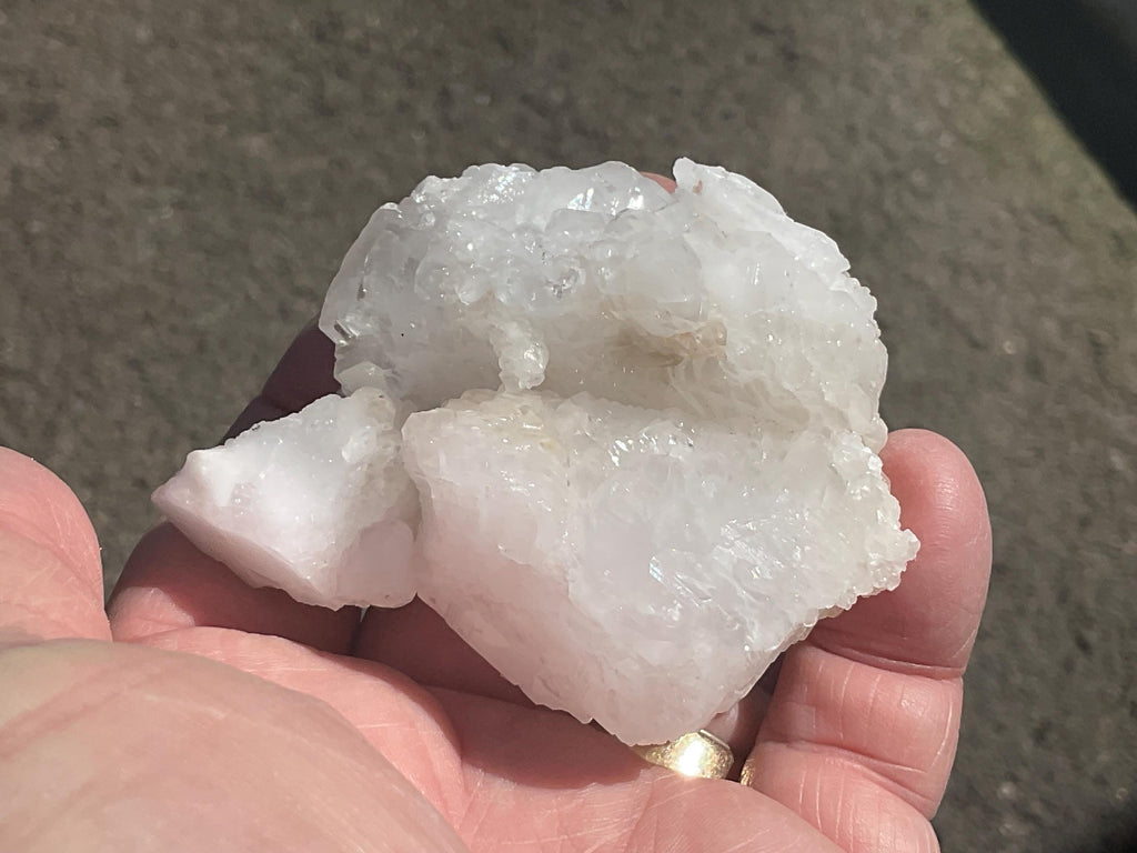 154g White Dolomite on White Calcite Specimen C from Hunan, China