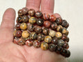 Red Leopard Skin Jasper 8mm Bead Bracelet