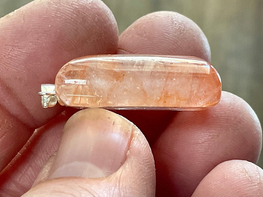 Fire Quartz Pillow Cabochon Pendant 1C