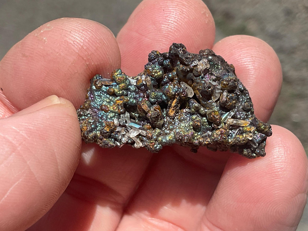 10g Iridescent Goethite/Limonite with Selenite Crystals Specimen 1A from Hubei, China