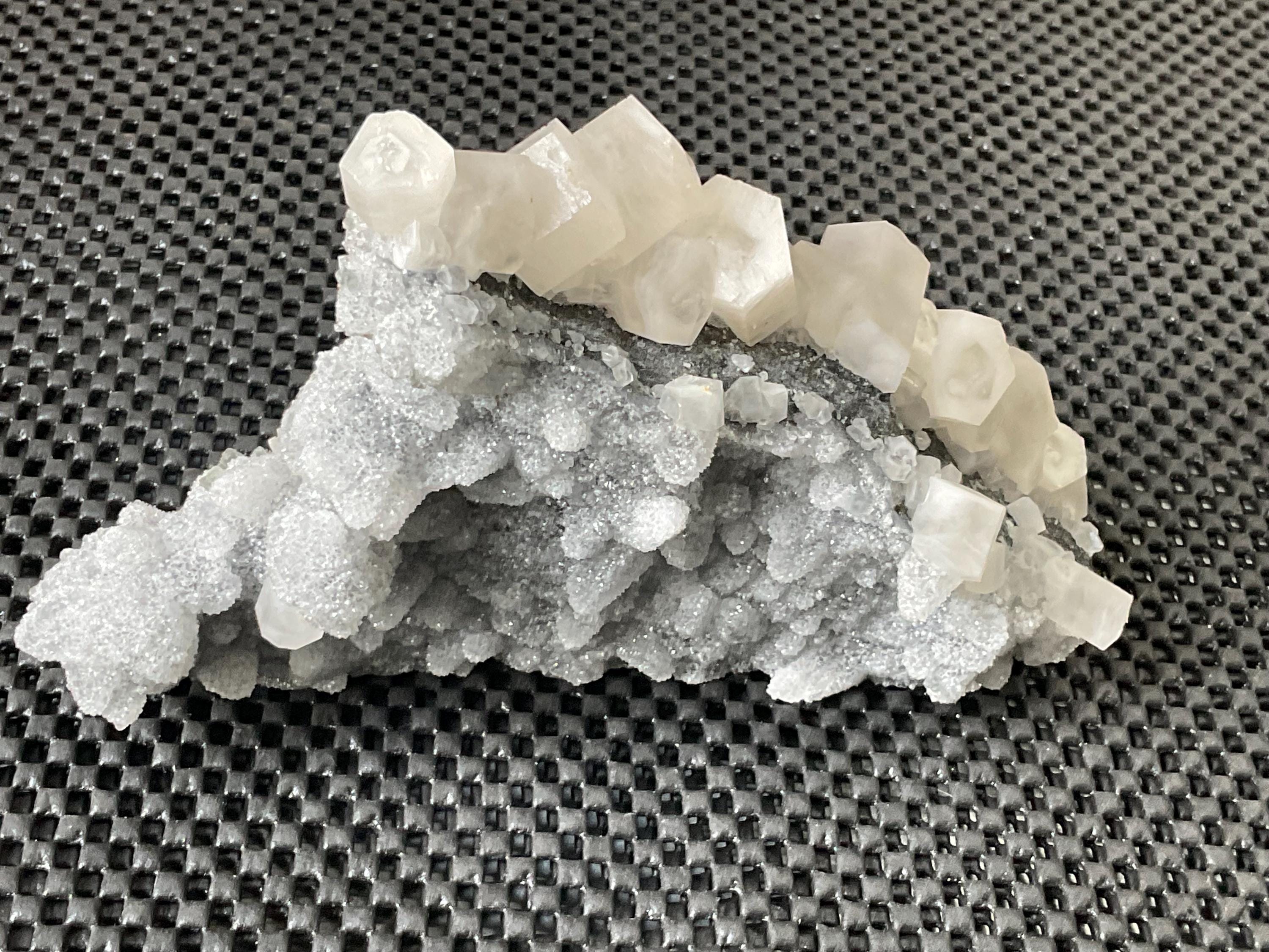 786g Mixed Calcite on Druzy Sphalerite Cabinet Specimen