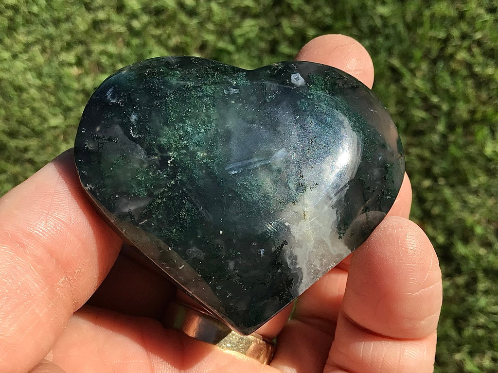 68g Moss Agate Polished Heart C