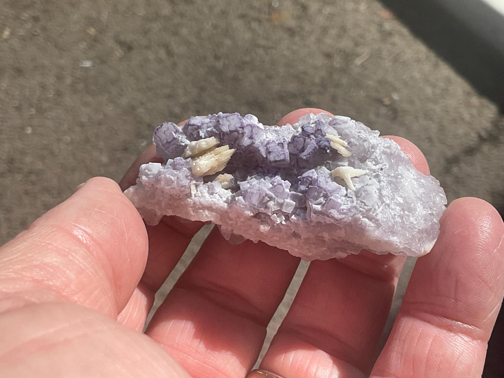 40g Lavender QR Code Fluorite Specimen 3B