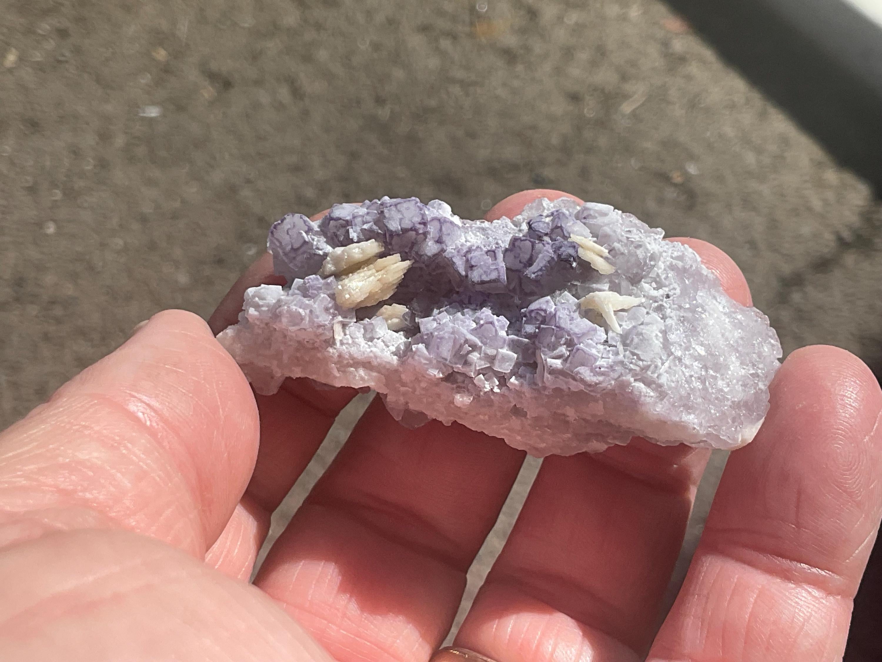 40g Lavender QR Code Fluorite Specimen 3B