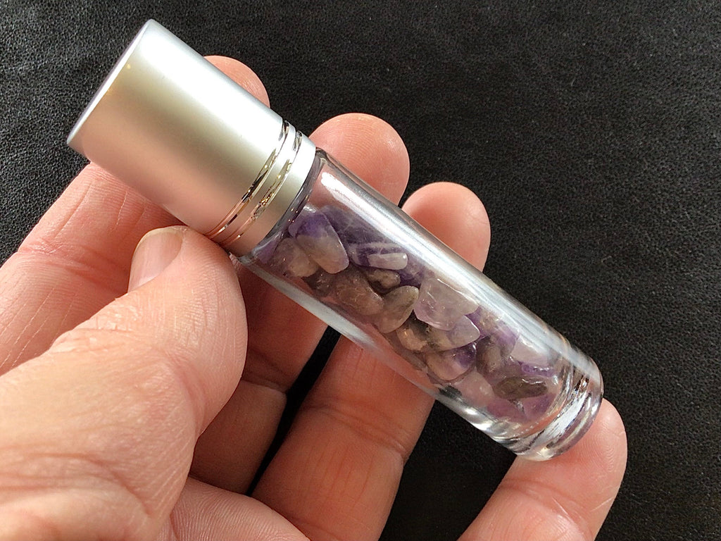 40g Amethyst Crystal Chip Roller Bottle