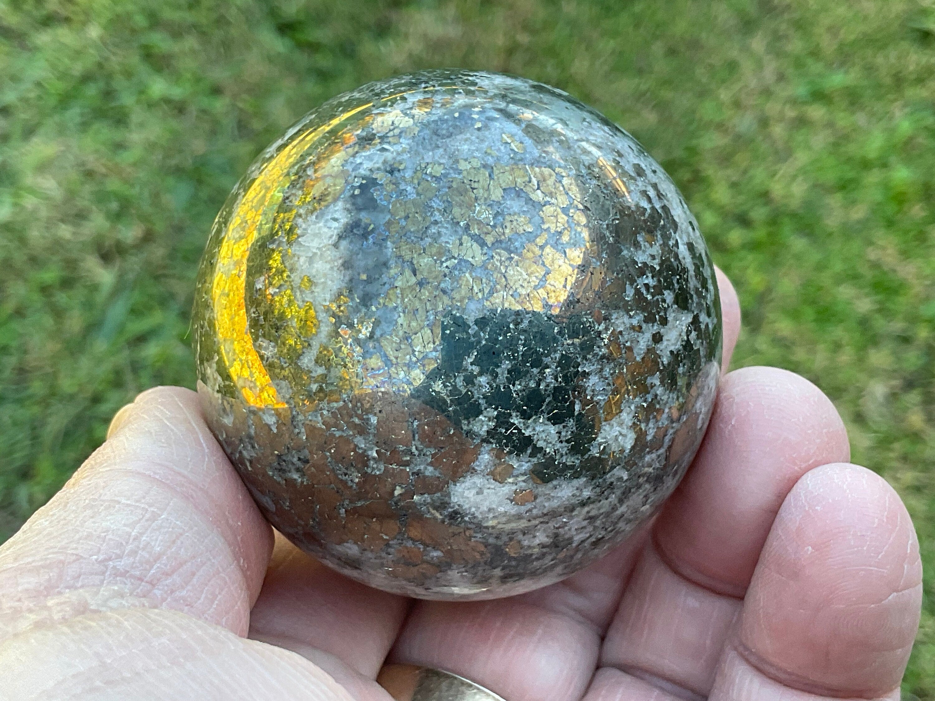 312g Cubic Pyrite in Quartz Sphere C