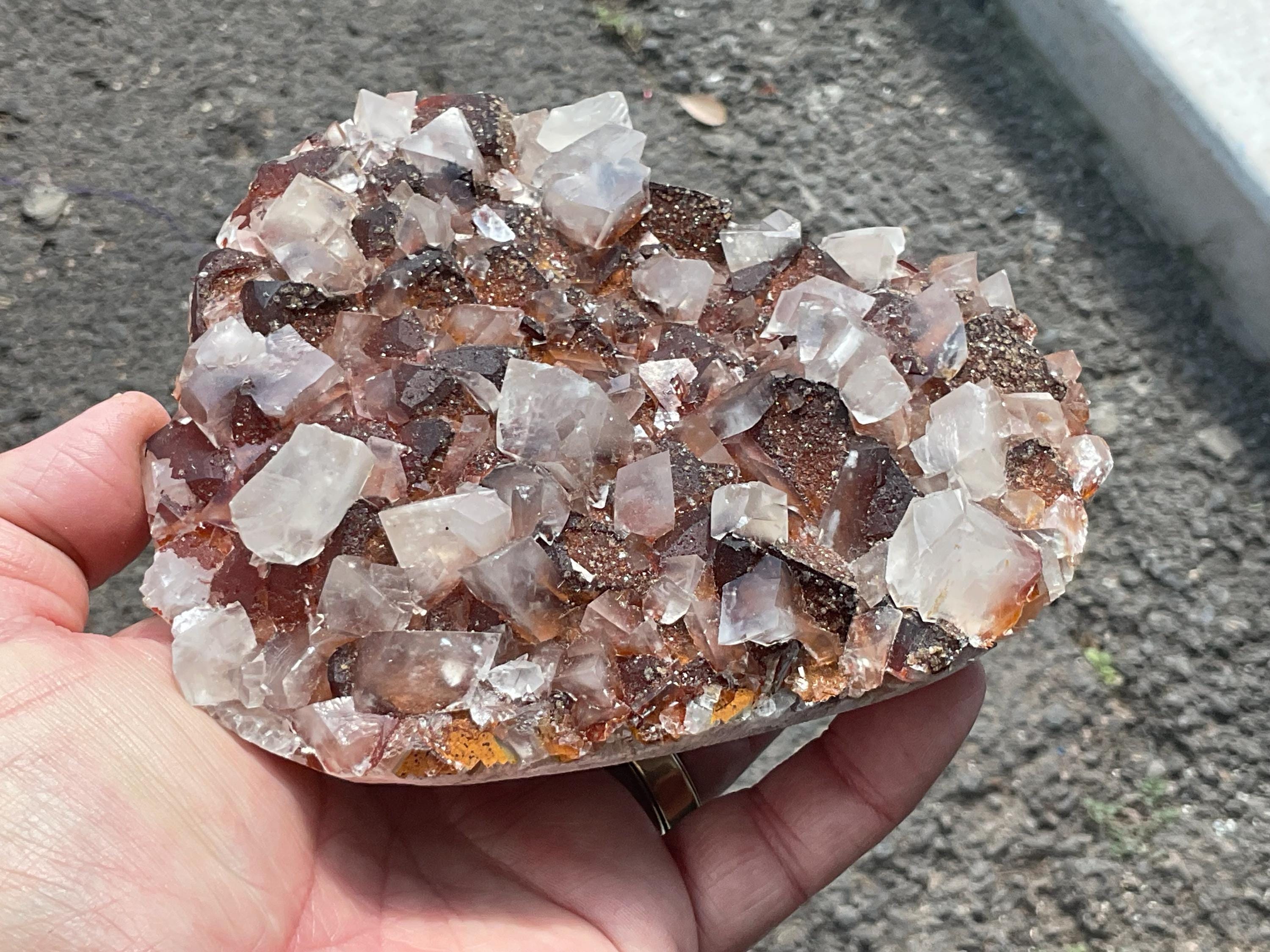 680g Multi Generational Calcite with Hematite from Hubei, China