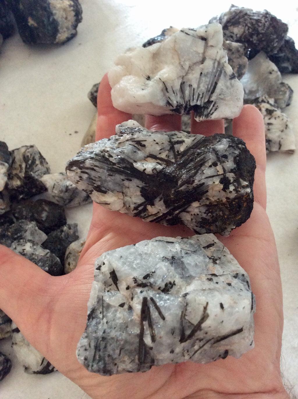 450g (3 pieces) Large Rough Australian Tourmalated Quartz Pieces
