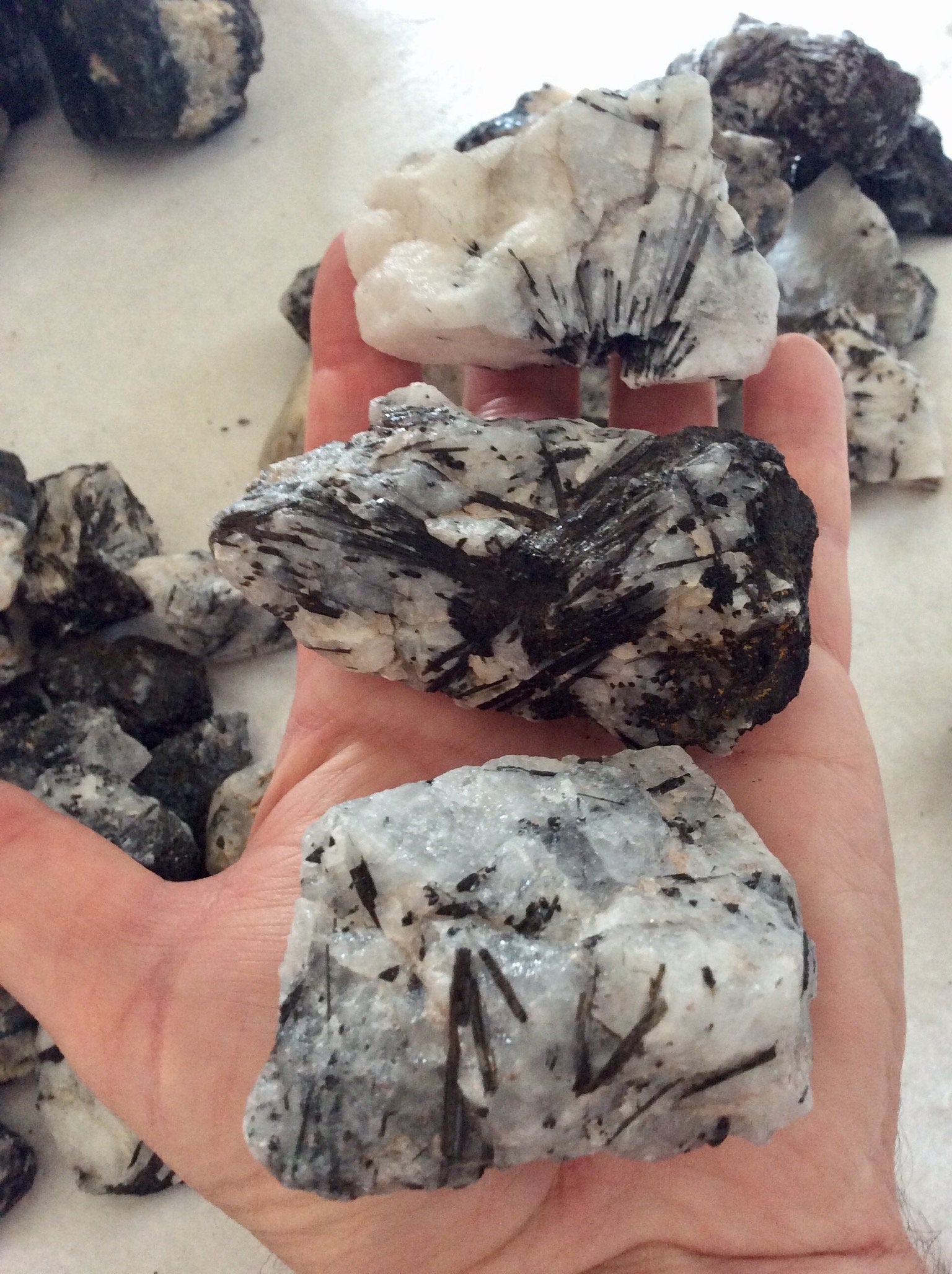 450g (3 pieces) Large Rough Australian Tourmalated Quartz Pieces