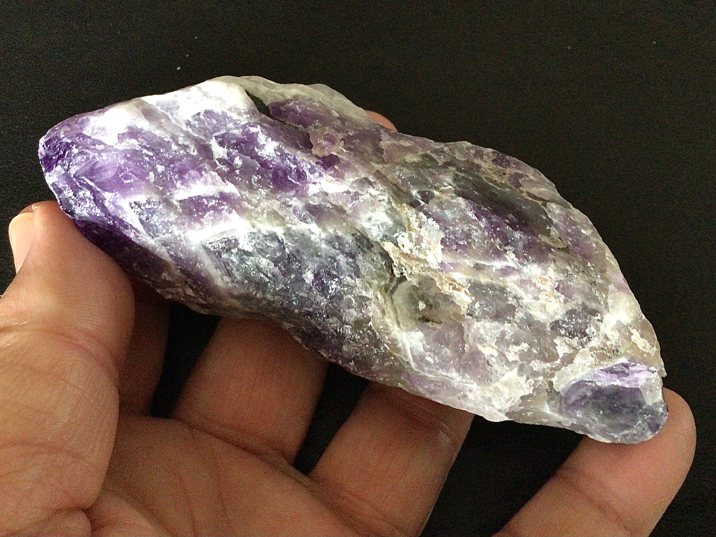 213g Chevron Amethyst Rough Piece 3B