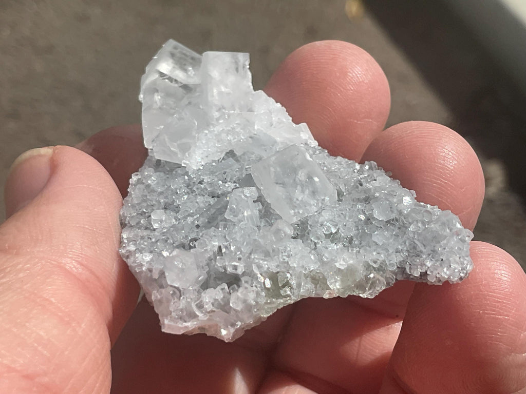 24g Clear Columnar Calcite with Quartz Specimen 1A from Fujian, China