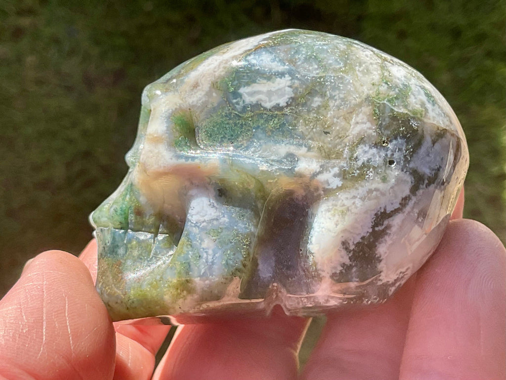 138g Moss Agate Skull 2B