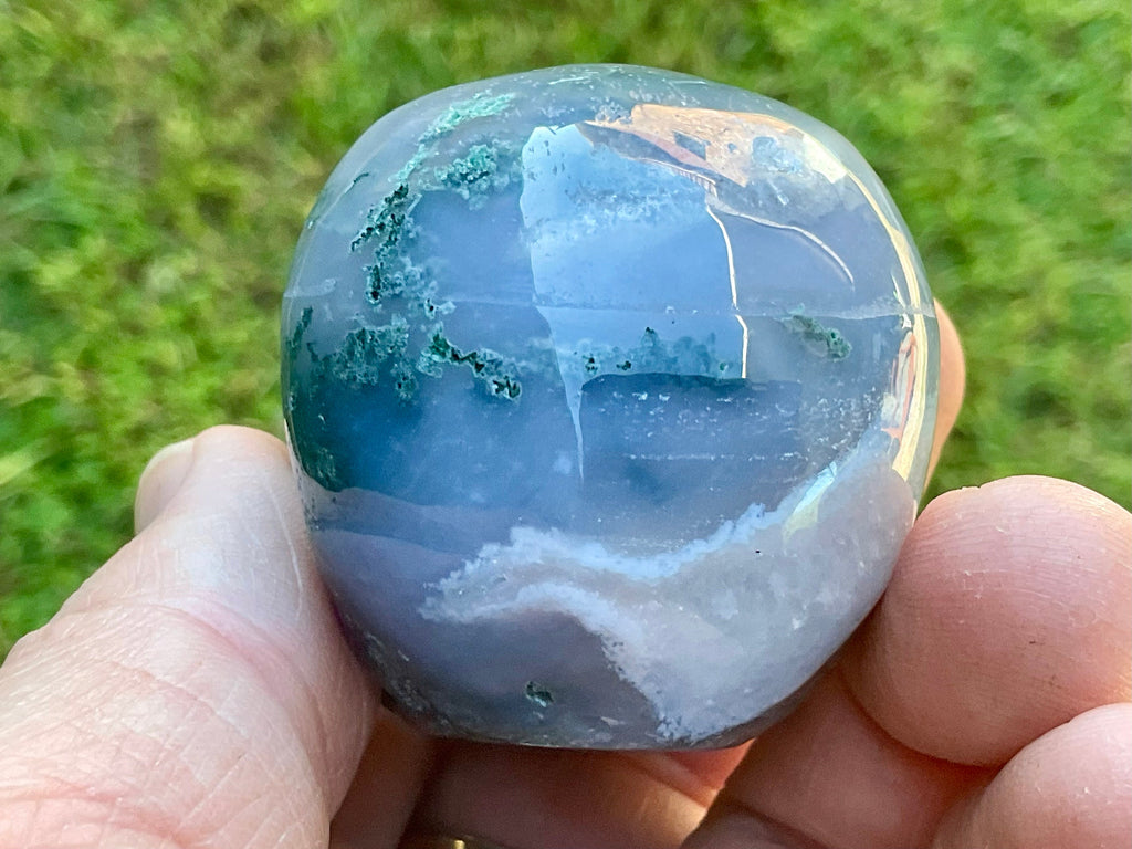 128g Moss Agate Skull 4A