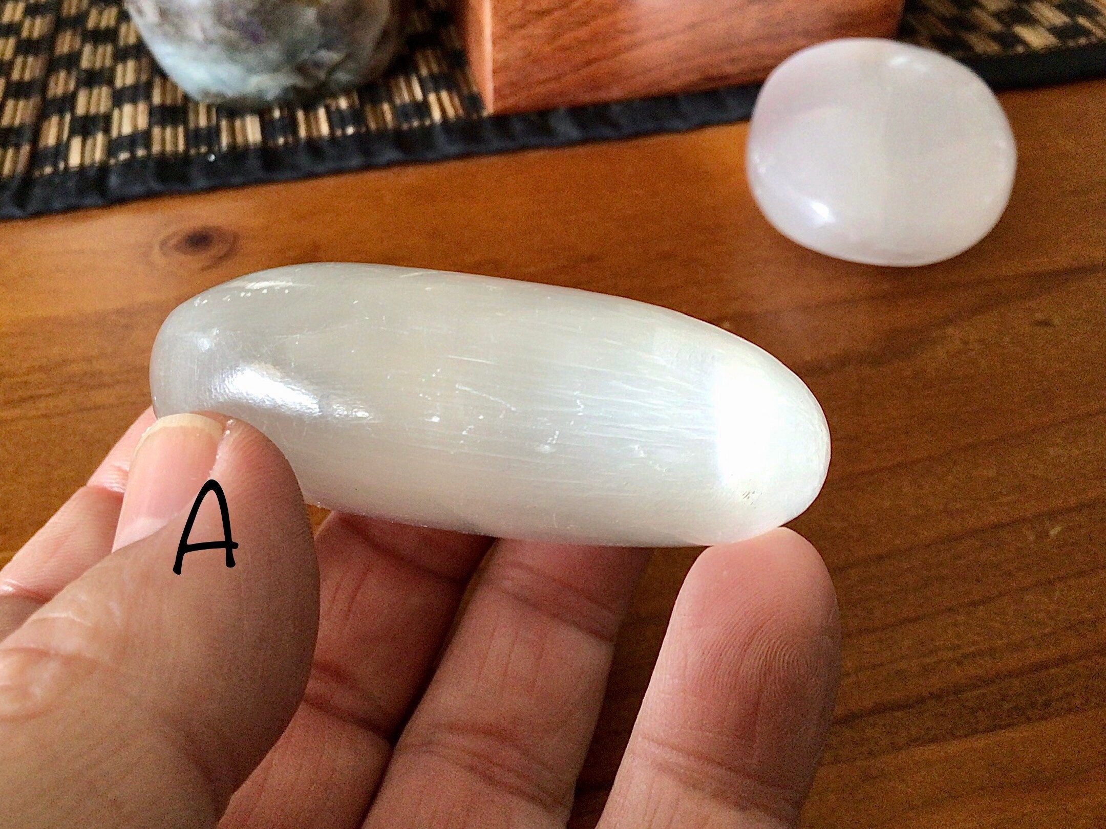 99g Selenite Palmstone 4A