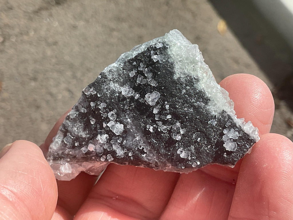 24g Clear Columnar Calcite with Quartz Specimen 1A from Fujian, China