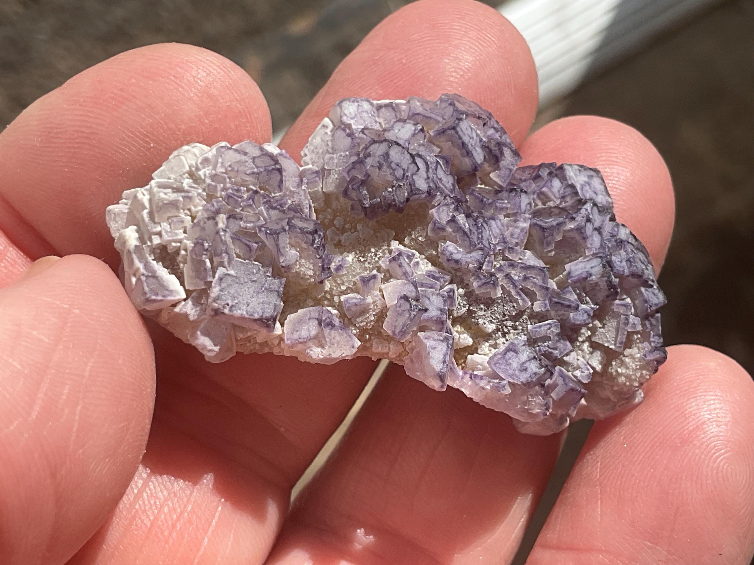 16g Lavender “QR Code” Fluorite Specimen 1C