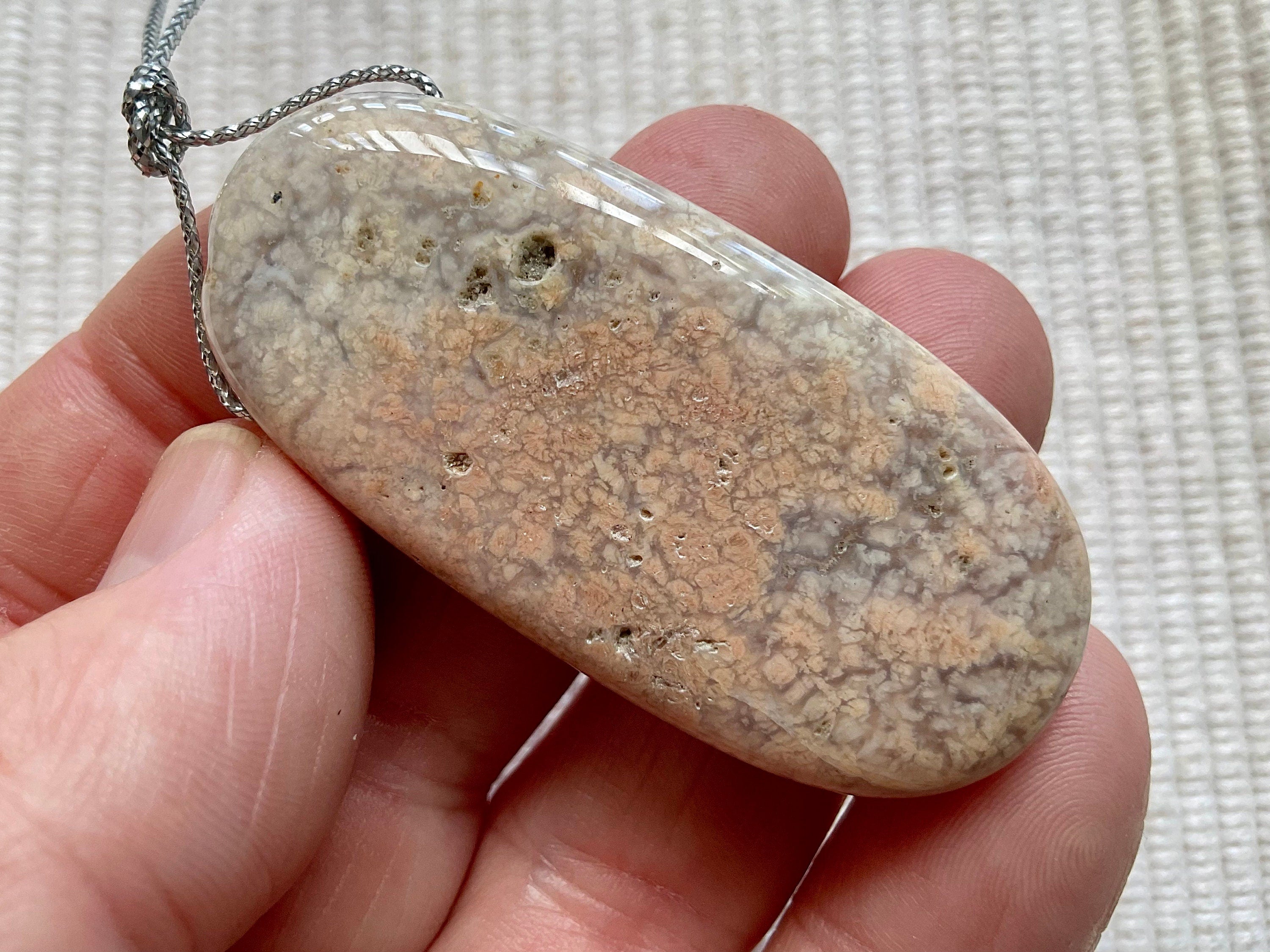 24g Heavily Included Pale Garden Quartz Pendant 6A