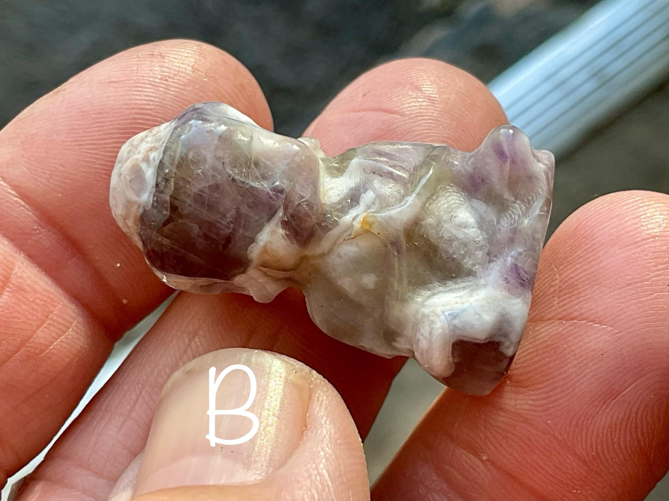Small Chevron Amethyst Buddha Carving