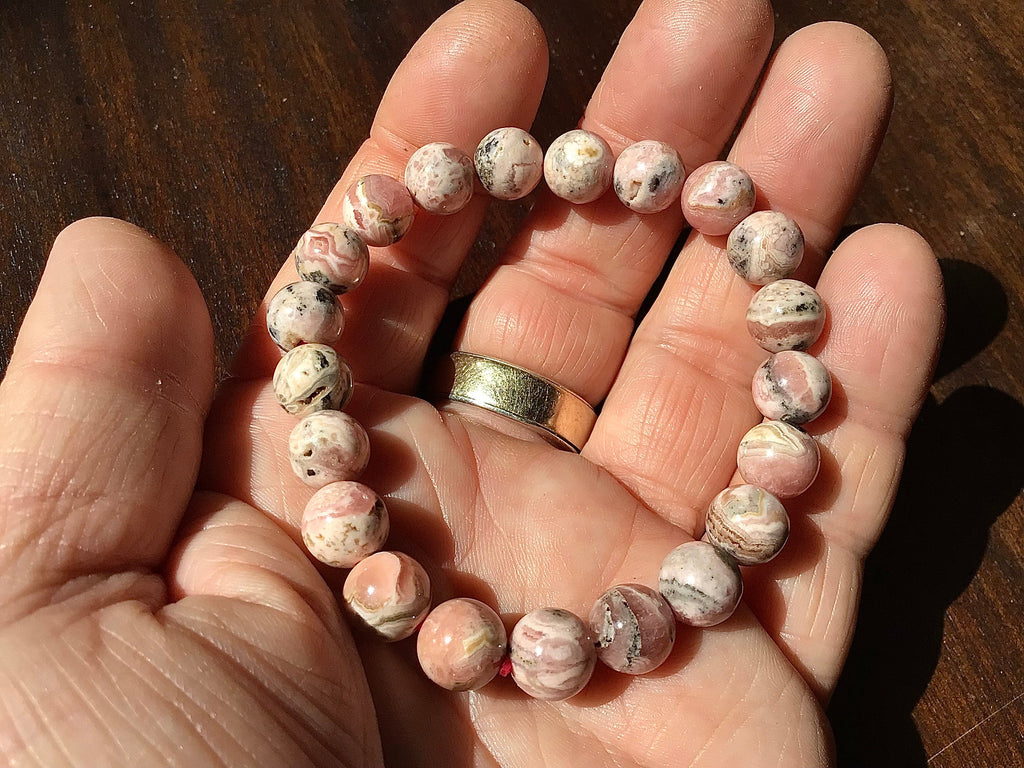 8mm Rhodochrosite Bead Bracelet (21 beads) B